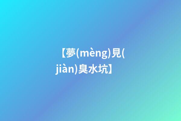【夢(mèng)見(jiàn)臭水坑】