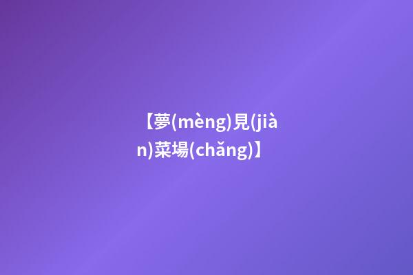 【夢(mèng)見(jiàn)菜場(chǎng)】