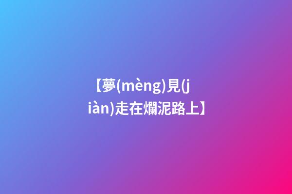 【夢(mèng)見(jiàn)走在爛泥路上】