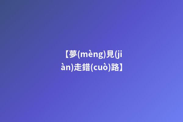 【夢(mèng)見(jiàn)走錯(cuò)路】