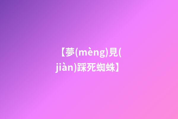 【夢(mèng)見(jiàn)踩死蜘蛛】