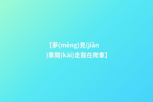 【夢(mèng)見(jiàn)車開(kāi)走我在爬車】