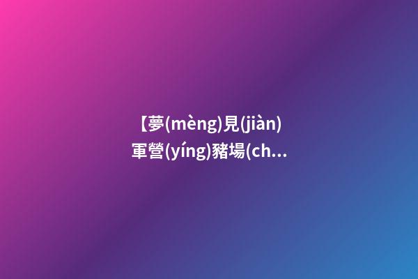 【夢(mèng)見(jiàn)軍營(yíng)豬場(chǎng)】