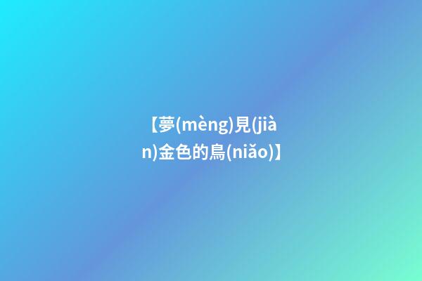 【夢(mèng)見(jiàn)金色的鳥(niǎo)】