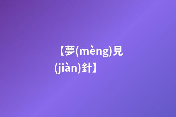 【夢(mèng)見(jiàn)針】