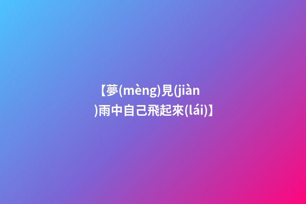 【夢(mèng)見(jiàn)雨中自己飛起來(lái)】