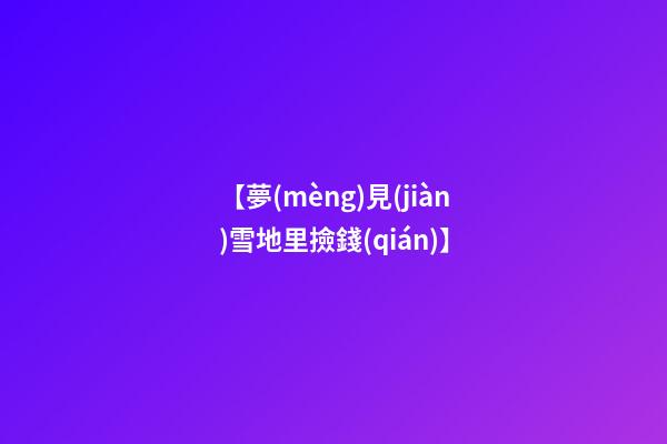 【夢(mèng)見(jiàn)雪地里撿錢(qián)】