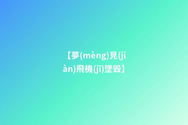 【夢(mèng)見(jiàn)飛機(jī)墜毀】