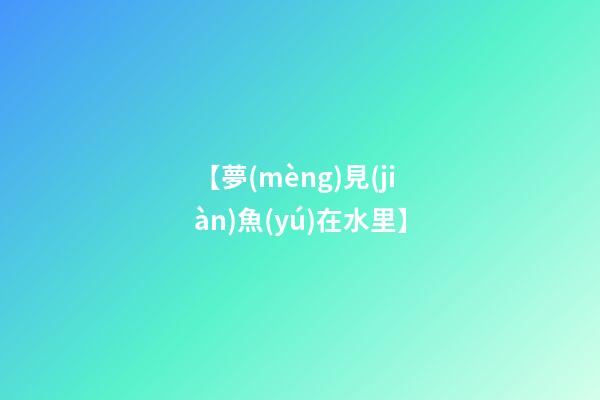 【夢(mèng)見(jiàn)魚(yú)在水里】