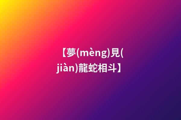 【夢(mèng)見(jiàn)龍蛇相斗】