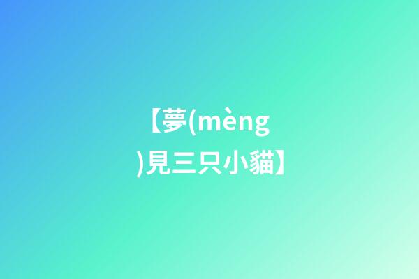 【夢(mèng)見三只小貓】