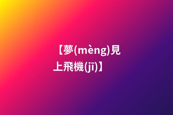 【夢(mèng)見上飛機(jī)】
