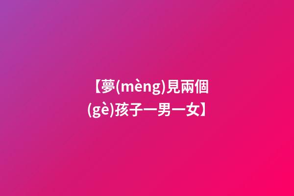 【夢(mèng)見兩個(gè)孩子一男一女】