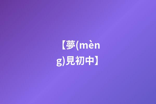 【夢(mèng)見初中】