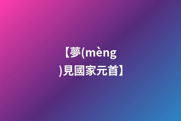 【夢(mèng)見國家元首】