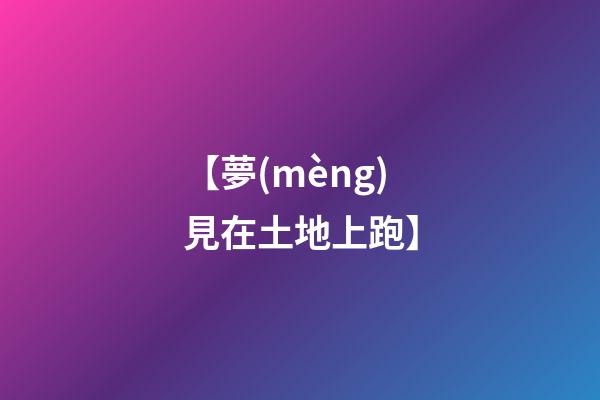 【夢(mèng)見在土地上跑】