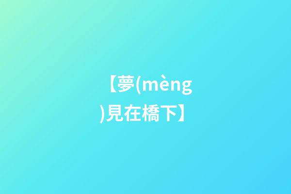 【夢(mèng)見在橋下】