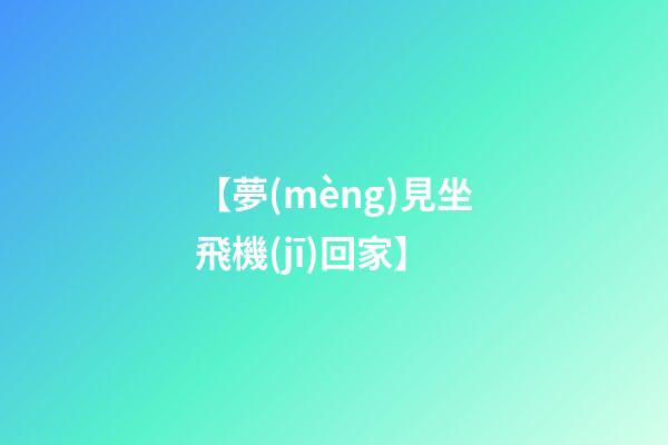【夢(mèng)見坐飛機(jī)回家】