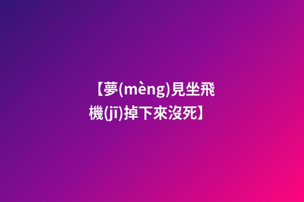 【夢(mèng)見坐飛機(jī)掉下來沒死】