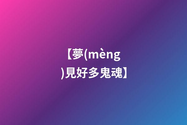 【夢(mèng)見好多鬼魂】