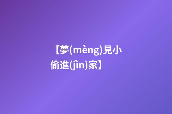 【夢(mèng)見小偷進(jìn)家】