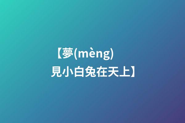 【夢(mèng)見小白兔在天上】