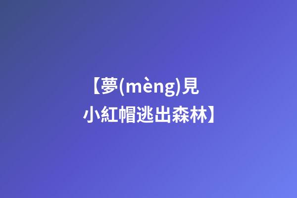 【夢(mèng)見小紅帽逃出森林】
