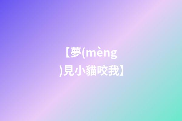 【夢(mèng)見小貓咬我】