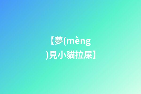 【夢(mèng)見小貓拉屎】