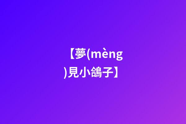 【夢(mèng)見小鴿子】