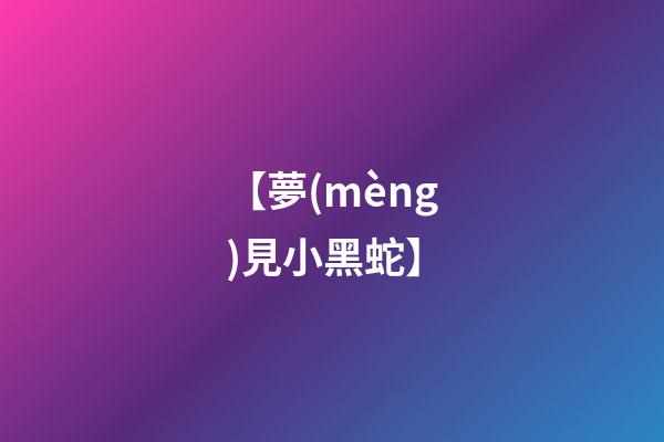 【夢(mèng)見小黑蛇】
