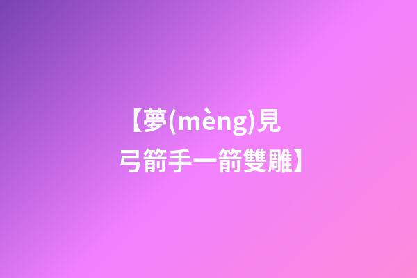 【夢(mèng)見弓箭手一箭雙雕】