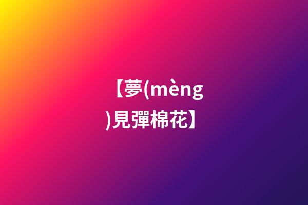 【夢(mèng)見彈棉花】