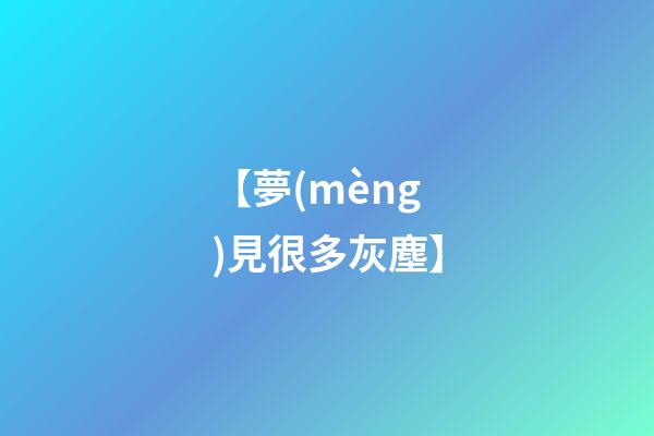 【夢(mèng)見很多灰塵】