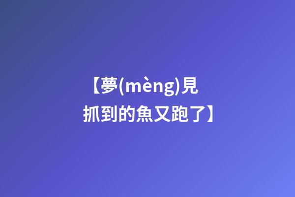 【夢(mèng)見抓到的魚又跑了】