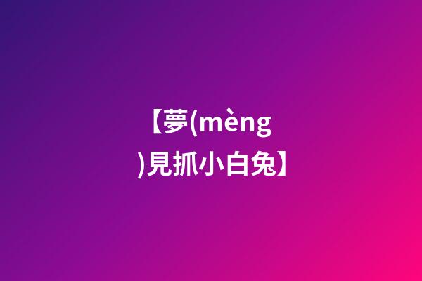 【夢(mèng)見抓小白兔】