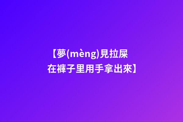 【夢(mèng)見拉屎在褲子里用手拿出來】