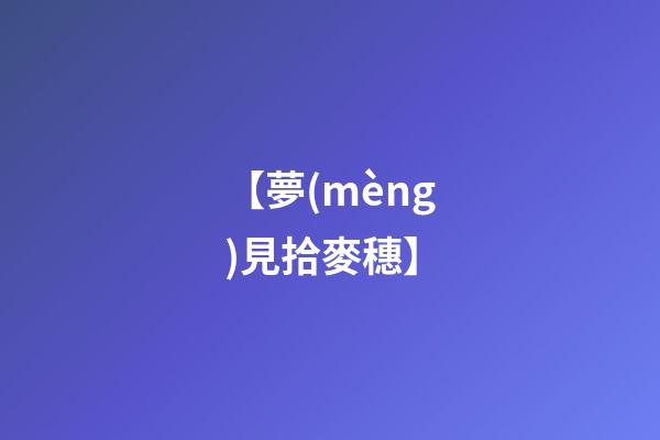 【夢(mèng)見拾麥穗】