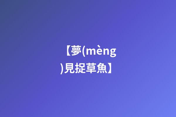 【夢(mèng)見捉草魚】