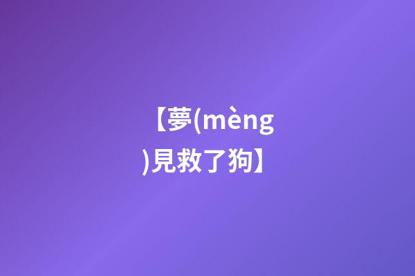 【夢(mèng)見救了狗】