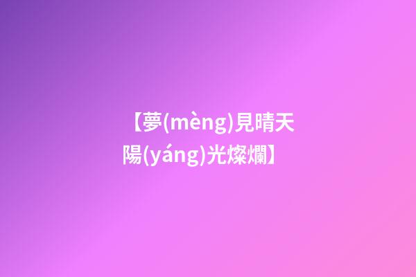 【夢(mèng)見晴天陽(yáng)光燦爛】