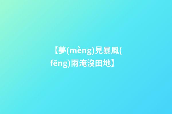 【夢(mèng)見暴風(fēng)雨淹沒田地】