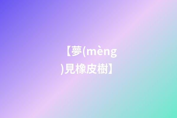 【夢(mèng)見橡皮樹】