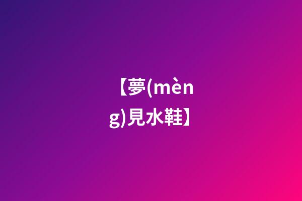 【夢(mèng)見水鞋】
