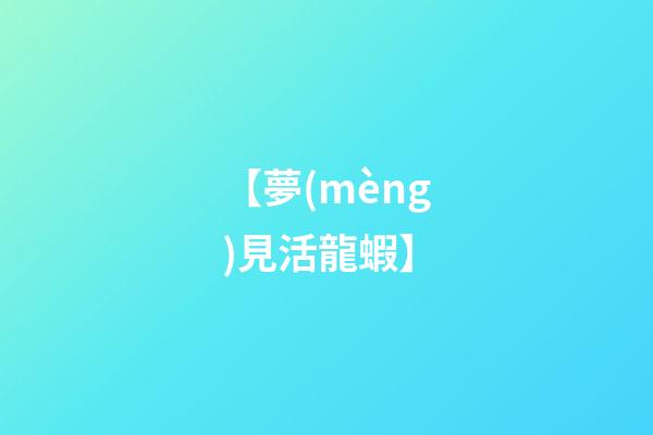 【夢(mèng)見活龍蝦】