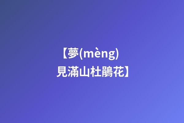 【夢(mèng)見滿山杜鵑花】