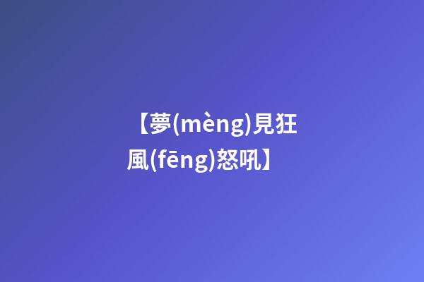 【夢(mèng)見狂風(fēng)怒吼】