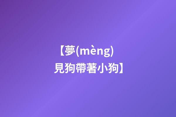 【夢(mèng)見狗帶著小狗】