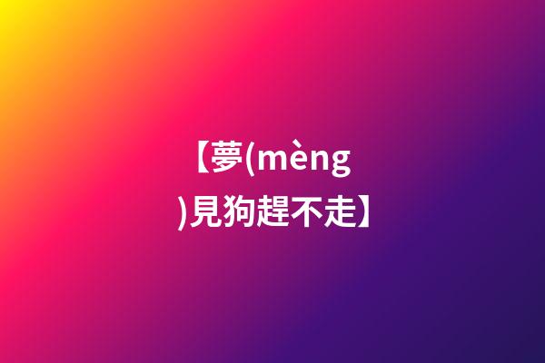 【夢(mèng)見狗趕不走】