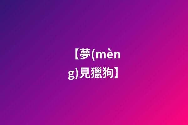 【夢(mèng)見獵狗】
